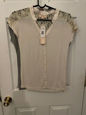Set of 2 Pink Rose Tops S